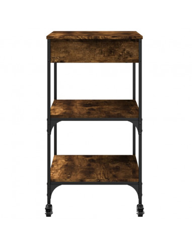 Carrello da Cucina Rovere Fumo 60x48x89,5 cm Legno Multistrato