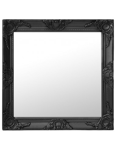 Specchio da Parete Stile Barocco 60x60 cm Nero
