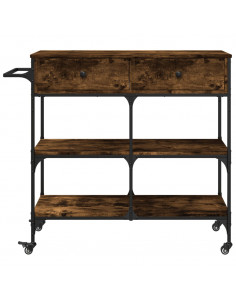 Carrello da Cucina Rovere Fumo 105x42x95 cm Legno Multistrato 2