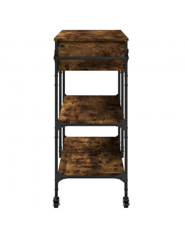 Carrello da Cucina Rovere Fumo 105x42x95 cm Legno Multistrato