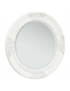 Specchio da Parete Stile Barocco 50 cm Bianco 2