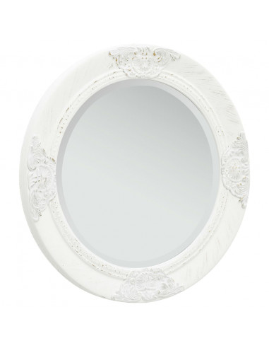 Specchio da Parete Stile Barocco 50 cm Bianco