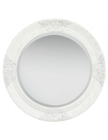 Specchio da Parete Stile Barocco 50 cm Bianco
