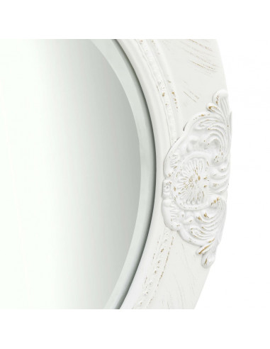 Specchio da Parete Stile Barocco 50 cm Bianco
