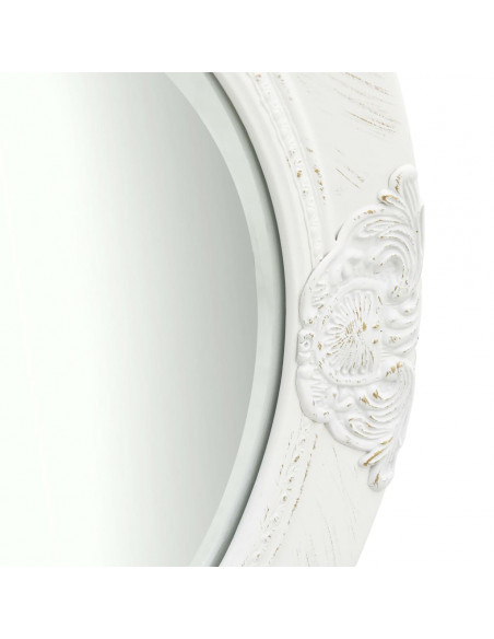 Specchio da Parete Stile Barocco 50 cm Bianco