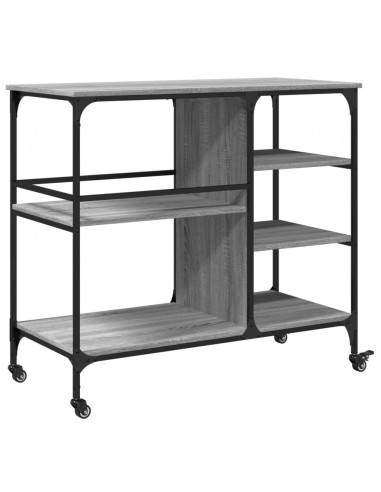 Carrello Cucina Grigio Sonoma 100x45x89,5 cm Legno Multistrato