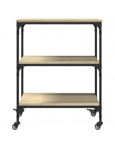 Carrello da Cucina Rovere Sonoma 60x41x76 cm Legno Multistrato 2