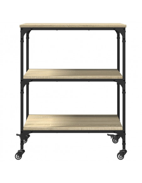 Carrello da Cucina Rovere Sonoma 60x41x76 cm Legno Multistrato