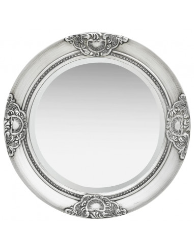 Specchio da Parete Stile Barocco 50 cm Argento
