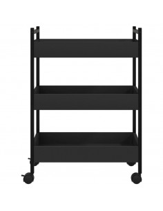 Carrello da Cucina Nero 50x30x70 cm in Legno Multistrato 2