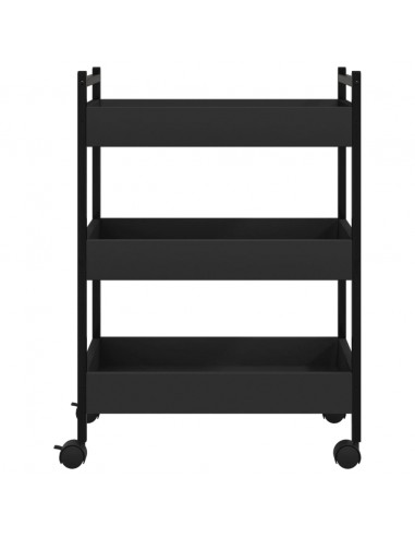 Carrello da Cucina Nero 50x30x70 cm in Legno Multistrato