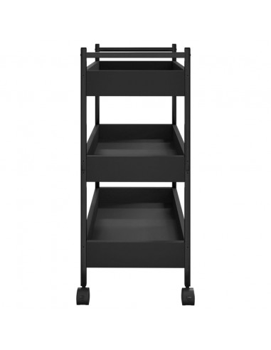 Carrello da Cucina Nero 50x30x70 cm in Legno Multistrato