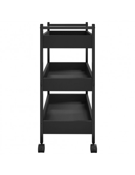 Carrello da Cucina Nero 50x30x70 cm in Legno Multistrato
