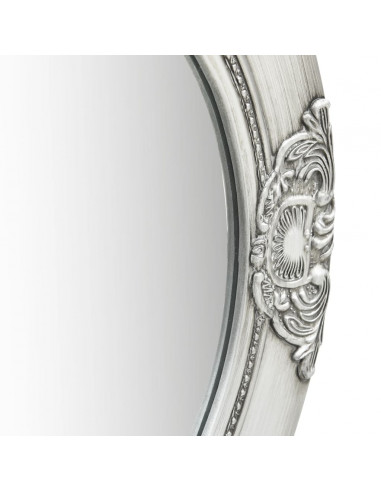 Specchio da Parete Stile Barocco 50 cm Argento