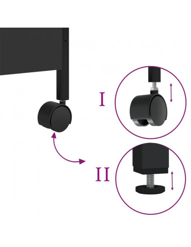 Carrello da Cucina Nero 50x30x70 cm in Legno Multistrato