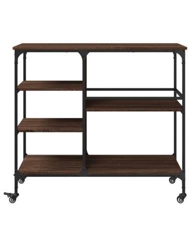 Carrello Cucina Rovere Marrone 100x45x89,5 cm Legno Multistrato