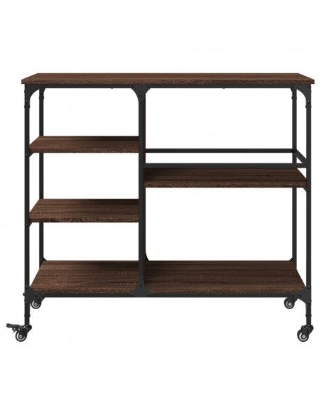 Carrello Cucina Rovere Marrone 100x45x89,5 cm Legno Multistrato