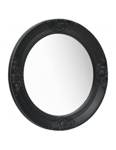 Specchio da Parete Stile Barocco 50 cm Nero