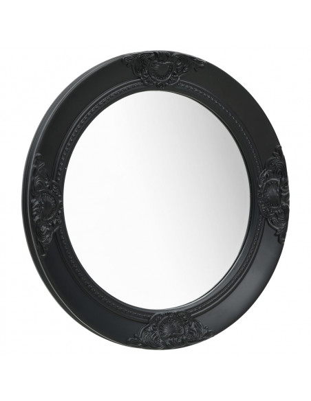 Specchio da Parete Stile Barocco 50 cm Nero