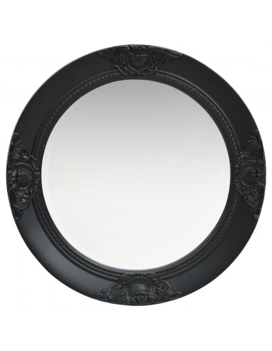Specchio da Parete Stile Barocco 50 cm Nero