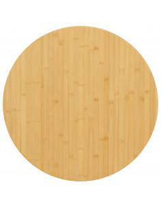 Piano del Tavolo Ø60x4 cm in Bambù 2