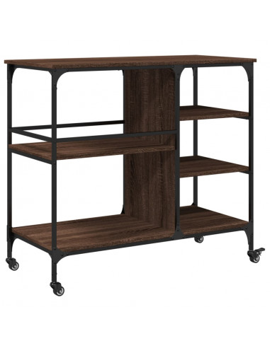 Carrello Cucina Rovere Marrone 100x45x89,5 cm Legno Multistrato