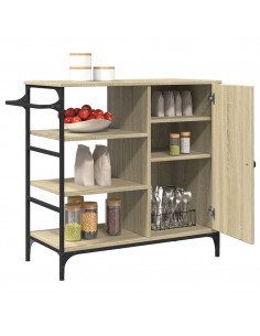 Carrello da Cucina Rovere Sonoma 87,5x38,5x84,5 cm Multistrato 2