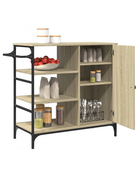 Carrello da Cucina Rovere Sonoma 87,5x38,5x84,5 cm Multistrato