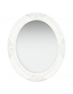 Specchio da Parete Stile Barocco 50x60 cm Bianco 2