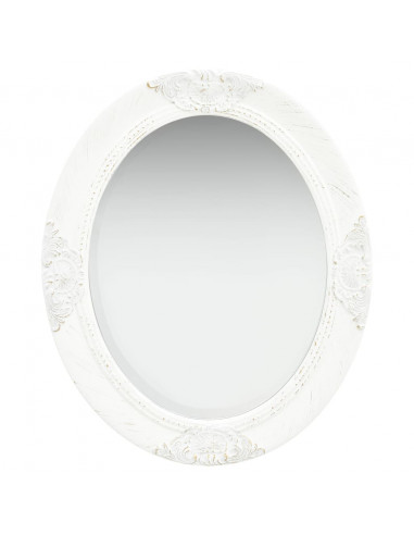 Specchio da Parete Stile Barocco 50x60 cm Bianco