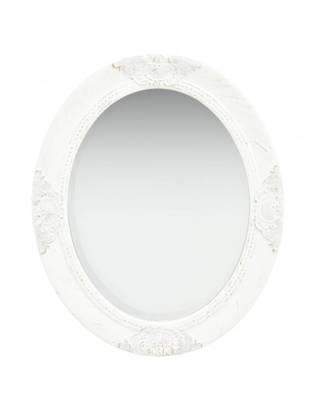 Specchio da Parete Stile Barocco 50x60 cm Bianco