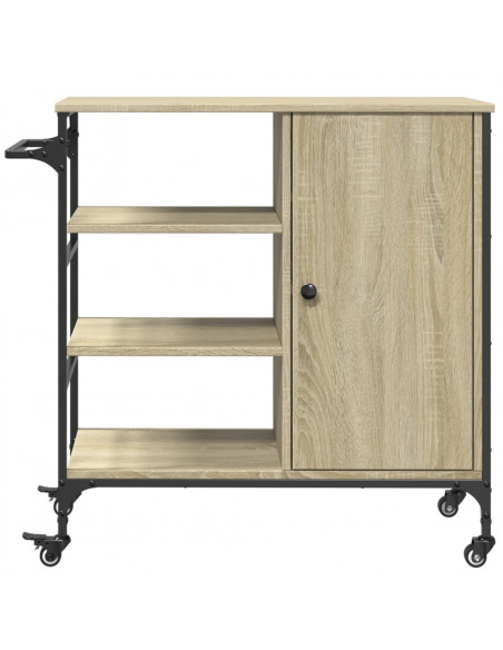 Carrello da Cucina Rovere Sonoma 87,5x38,5x84,5 cm Multistrato