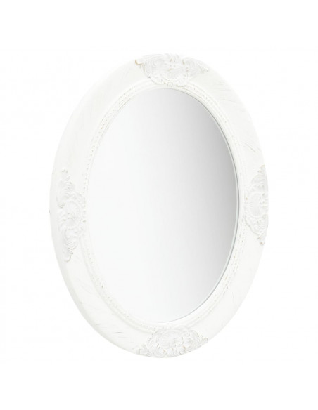 Specchio da Parete Stile Barocco 50x60 cm Bianco