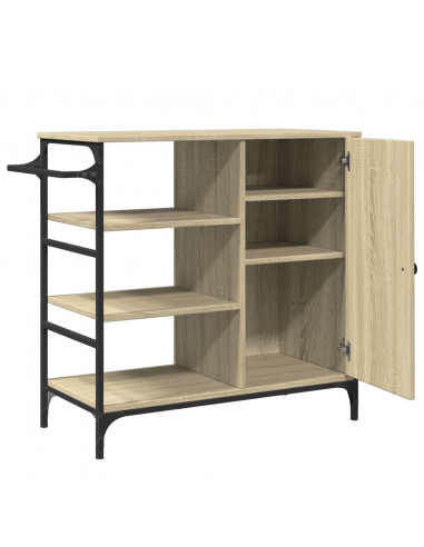 Carrello da Cucina Rovere Sonoma 87,5x38,5x84,5 cm Multistrato