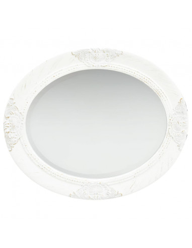Specchio da Parete Stile Barocco 50x60 cm Bianco