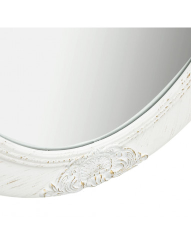 Specchio da Parete Stile Barocco 50x60 cm Bianco