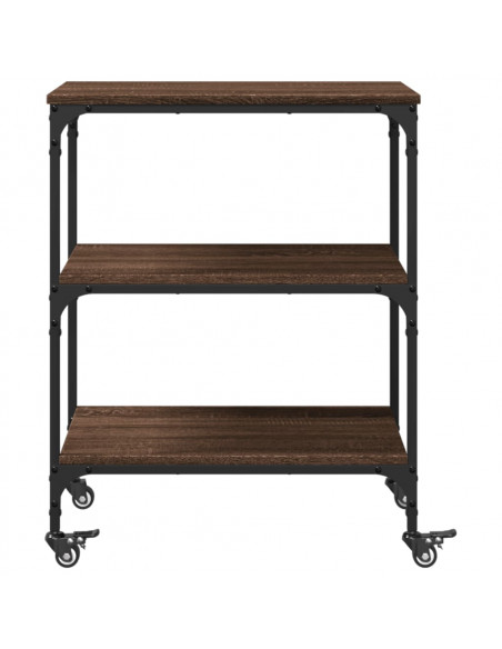 Carrello da Cucina Rovere Marrone 60x41x76 cm Legno Multistrato