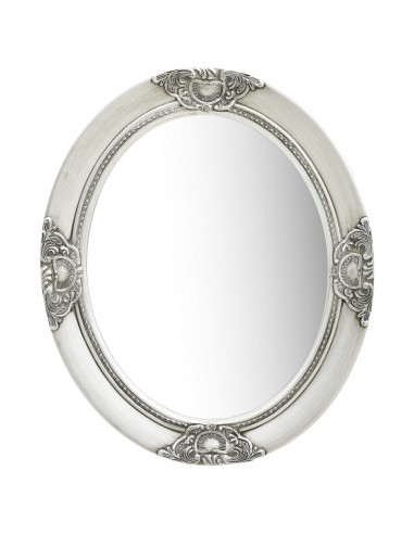 Specchio da Parete Stile Barocco 50x60 cm Argento