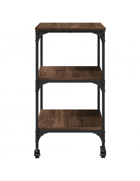 Carrello da Cucina Rovere Marrone 60x41x76 cm Legno Multistrato
