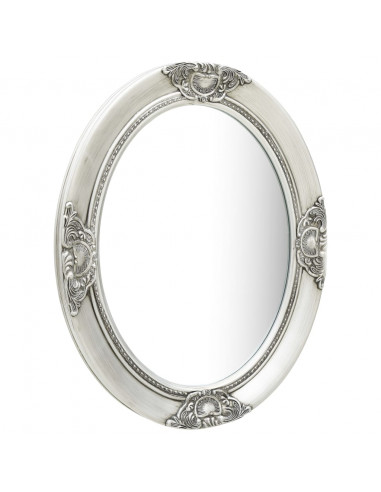 Specchio da Parete Stile Barocco 50x60 cm Argento