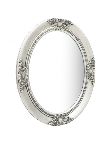 Specchio da Parete Stile Barocco 50x60 cm Argento