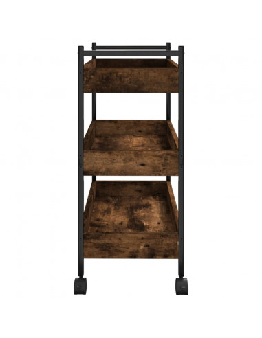 Carrello da Cucina Rovere Fumo 50x30x70 cm in Legno Multistrato