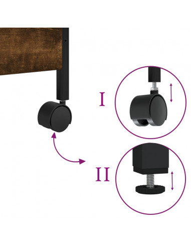 Carrello da Cucina Rovere Fumo 50x30x70 cm in Legno Multistrato