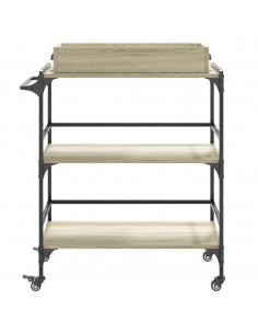 Carrello Cucina Rovere Sonoma 81,5x41x92,5 cm Legno Multistrato 2