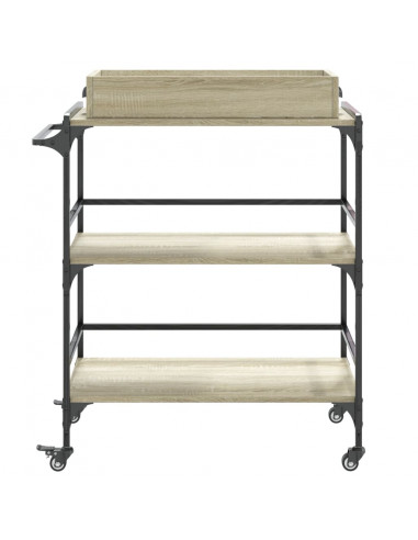 Carrello Cucina Rovere Sonoma 81,5x41x92,5 cm Legno Multistrato
