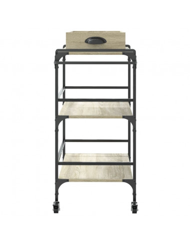 Carrello Cucina Rovere Sonoma 81,5x41x92,5 cm Legno Multistrato