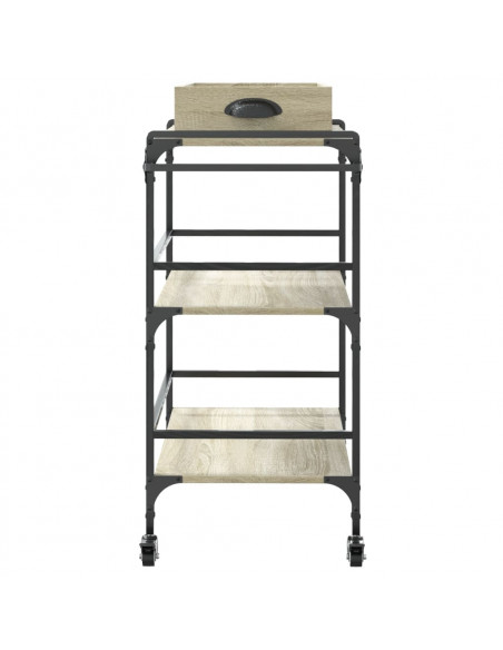 Carrello Cucina Rovere Sonoma 81,5x41x92,5 cm Legno Multistrato