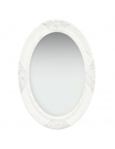 Specchio da Parete Stile Barocco 50x70 cm Bianco 2