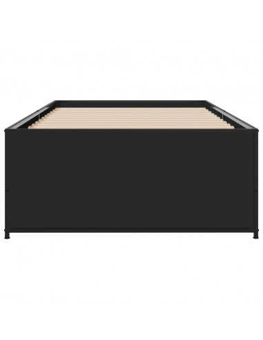 Giroletto Nero 75x190 cm in Legno Multistrato e Metallo