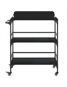 Carrello da Cucina Nero 81,5x41x92,5 cm in Legno Multistrato 2